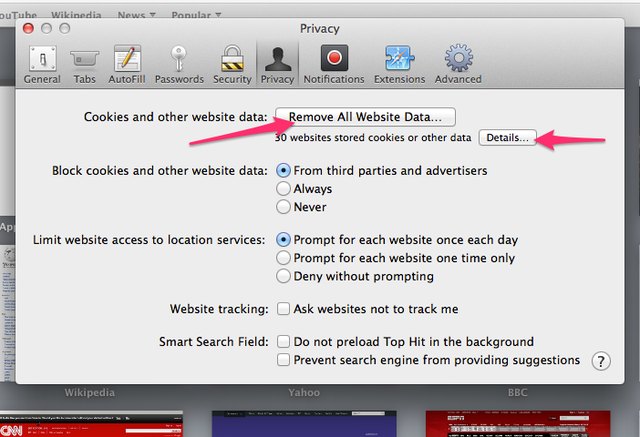 clear cache on a mac book on safari