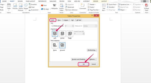 how to horizontally center in word 2013