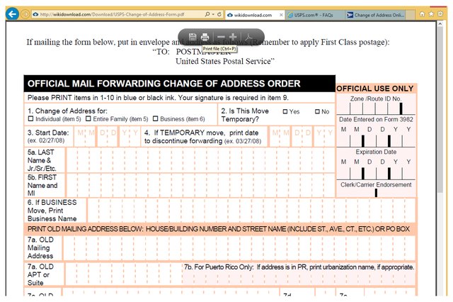 can you do post office change of address online