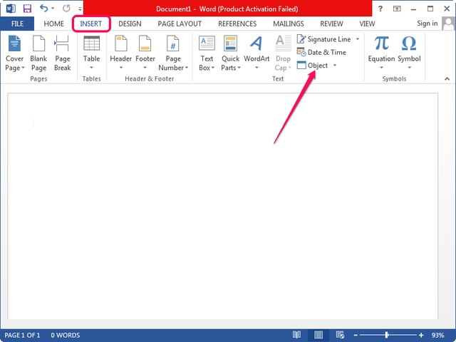 how do i insert pdf into word document