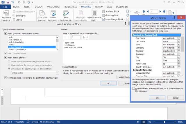 How To Print Envelopes Using Word From Data In Excel Techwalla