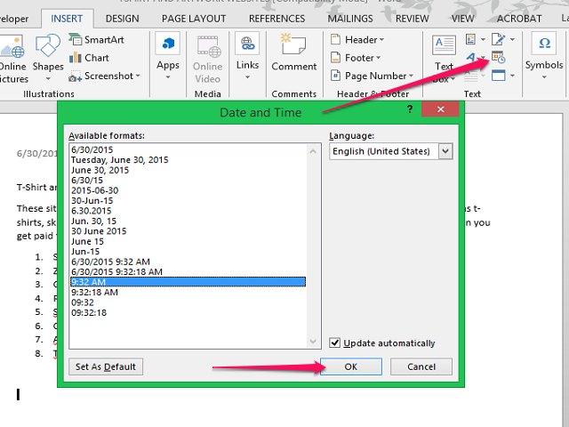 page number footers ms word for mac