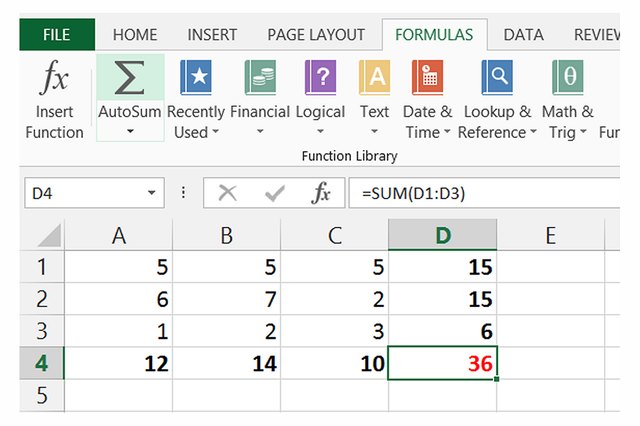 How To Sum A Column Or Row Of Excel Cells 9704