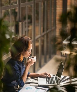 Business woman in cafe