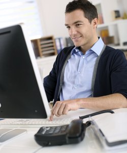Relaxed business man at work