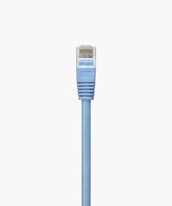 A Blue Network Cable on a White Background