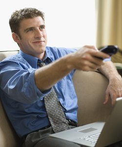 Man holding remote control