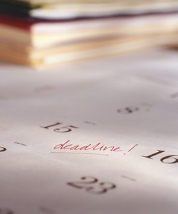 Deadline written on calendar