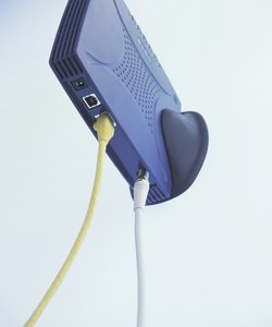Computer cables connecting to server