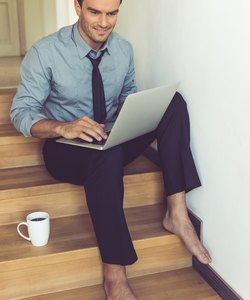 Handsome businessman at home
