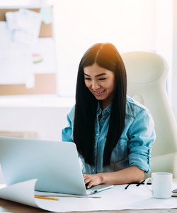 Enjoying her working day.