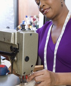 Woman working at sewing machine