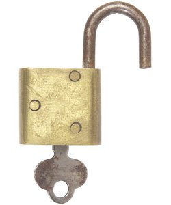 Brass Padlock And Key
