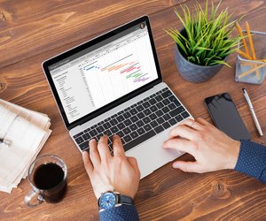 working on excel