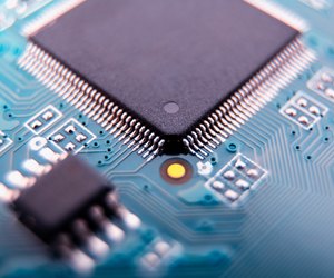 Close-Up Of Computer Chip