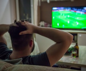 TV watching - football match on TV