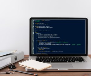 program code on computer screen. Programming and coding technology background