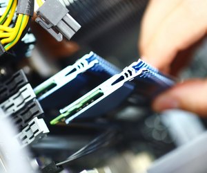 Installing RAM memory chip.