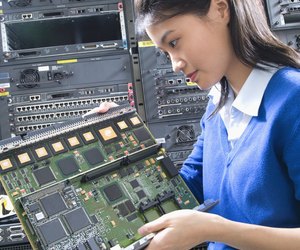 Computer technician working