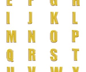 golden fonts set or collection isolated