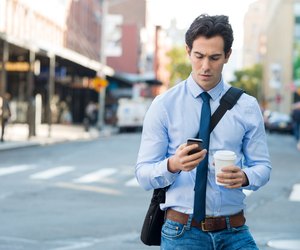 Man texting on phone