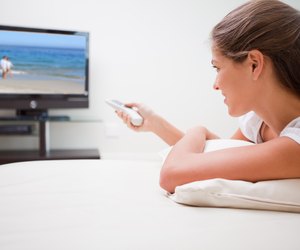 Woman watching television