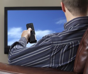 Watching television