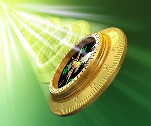 Gold navigation compass (Digitally Generated)