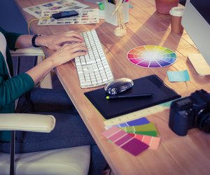 Designer working at her desk