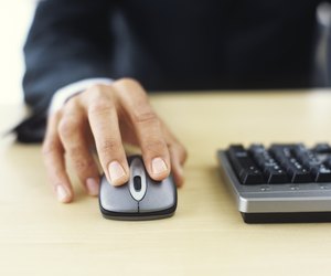Man using mouse, close up