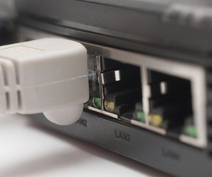 Router network hub with patch cable
