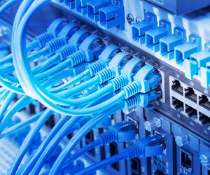 network cable with high tech technology color background