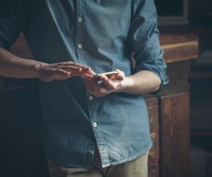 Young hipster using a mobile phone