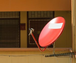 Satellite dishes on a residence