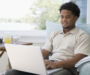 Young man using a laptop