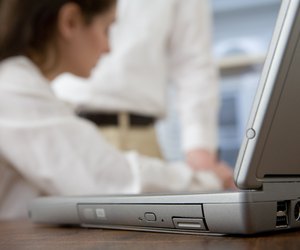 Laptop computer on desk