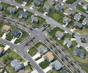 Aerial view of suburbia