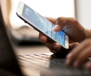 Businessman using smart phone