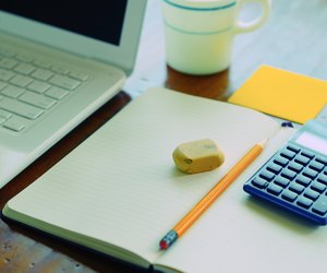 Work desk with note pad