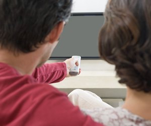 Couple watching television