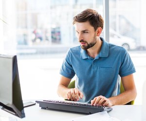 Concept for businessman in modern office