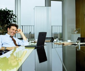 Businessman with laptop