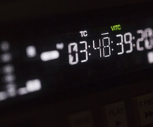 Timecode running on the professional video recorder.