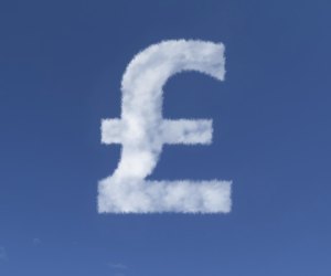 British Pound (Currency) Symbol in the form of a Cloud