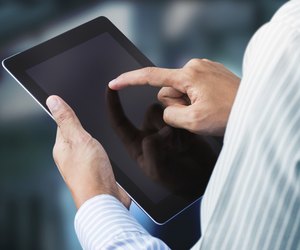 Working on a digital tablet
