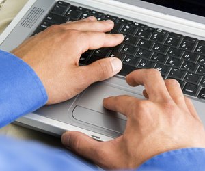Businessman working on laptop