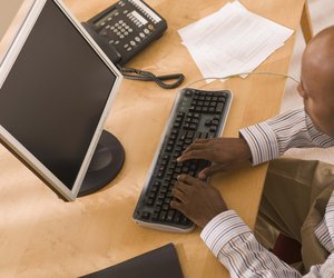 Businessman working at computer