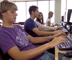 Student working in computer lab