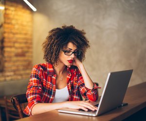 Woman working at laptop
