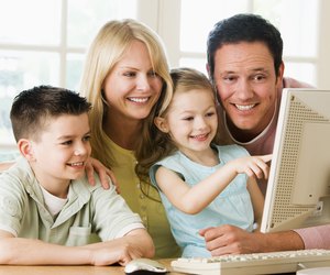 Family using computer